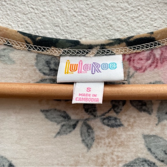 LuLaRoe Nikki NWT Women’s Small Tank Dress, Pink flowers, Green leaves, Pockets - Picture 5 of 8